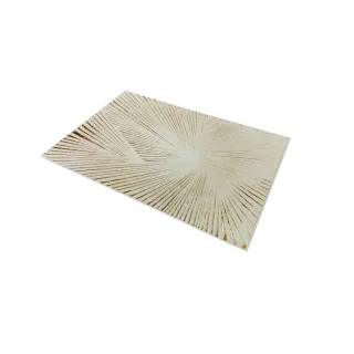 Dywan beżowy z brązem paski