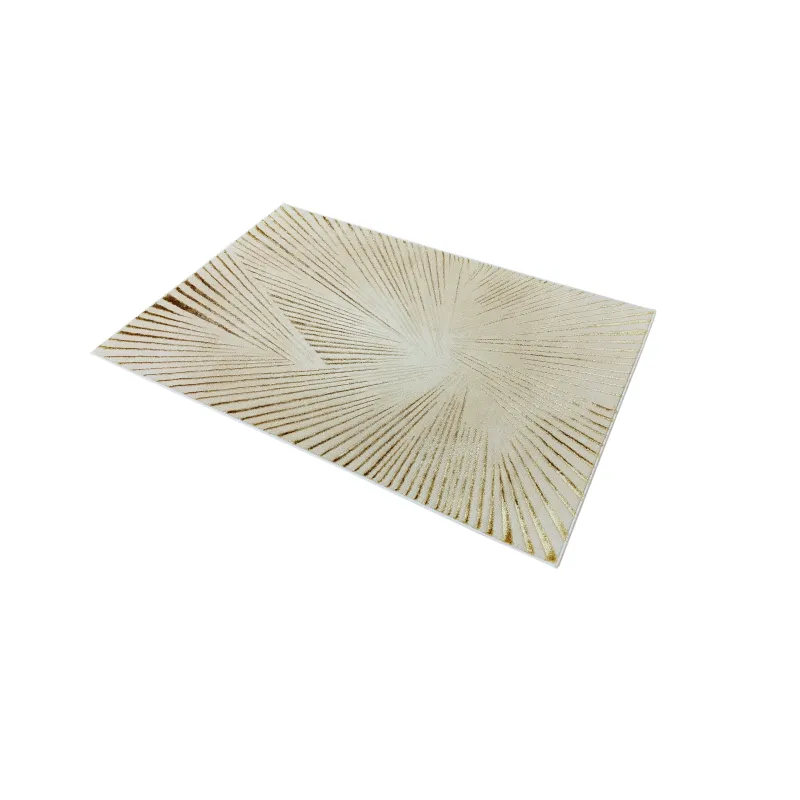 Dywan beżowy z brązem paski