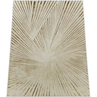 Dywan beżowy z brązem paski