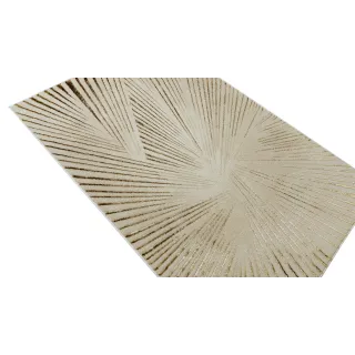 Dywan beżowy z brązem paski