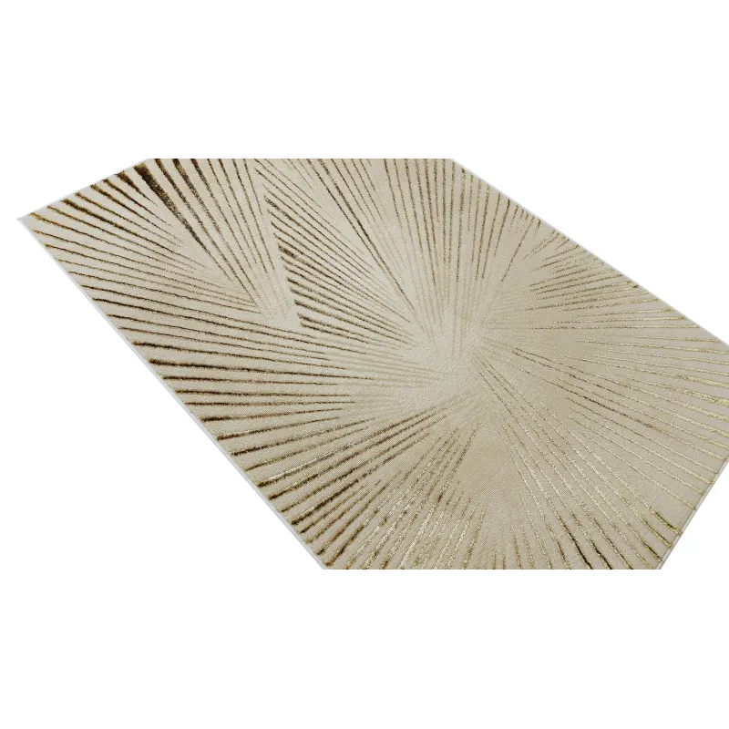 Dywan beżowy z brązem paski