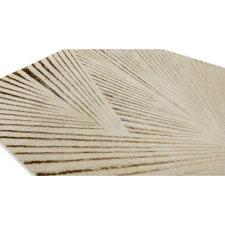 Dywan beżowy z brązem paski