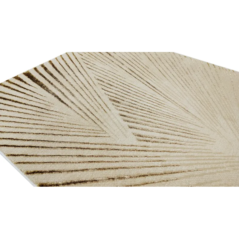 Dywan beżowy z brązem paski