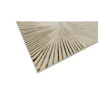 Dywan beżowy z brązem paski