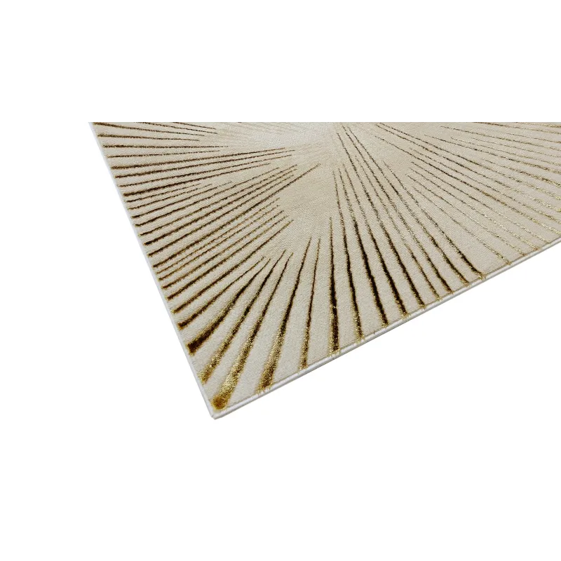 Dywan beżowy z brązem paski