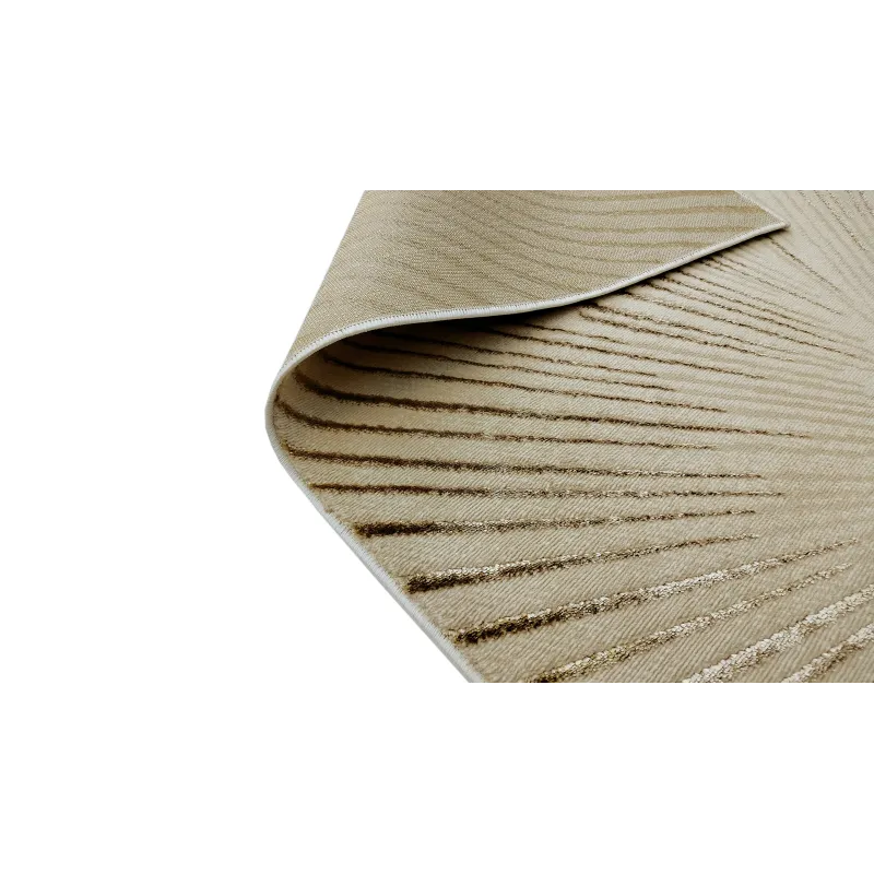 Dywan beżowy z brązem paski