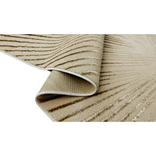 Dywan beżowy z brązem paski