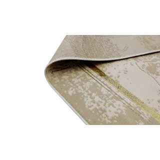 Dywan beżowy ze złotem ramka