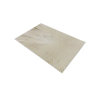 Dywan beżowy z srebrem i złotem paski