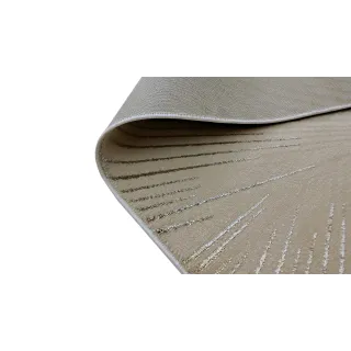 Dywan beżowy z srebrem i złotem paski