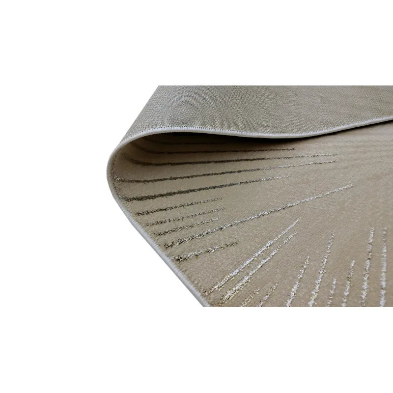 Dywan beżowy z srebrem i złotem paski