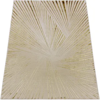 Dywan beżowy ze złotem paski