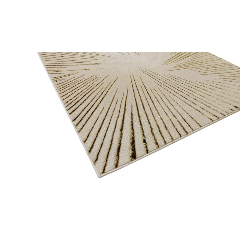 Dywan beżowy ze złotem paski