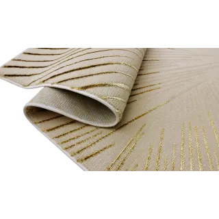 Dywan beżowy ze złotem paski