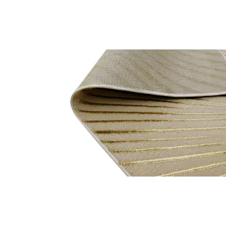 Dywan beżowy ze złotem paski