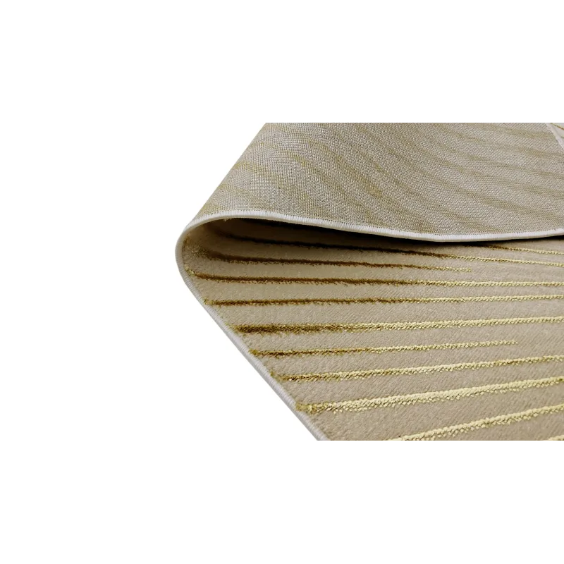 Dywan beżowy ze złotem paski