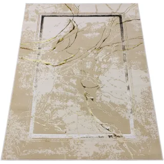 Dywan beżowy ze srebrem i...