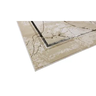 Dywan beżowy ze srebrem i złotem ramka