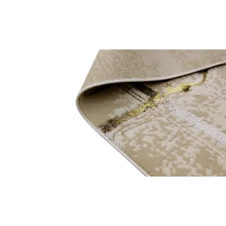 Dywan beżowy ze srebrem i złotem ramka