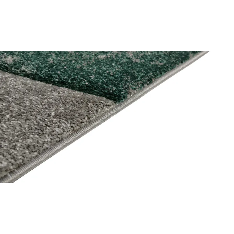 Dywan geometryczny szary beżowy i zielony