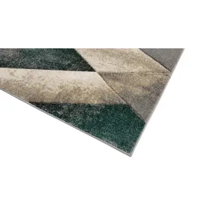 Dywan geometryczny szary beżowy i zielony
