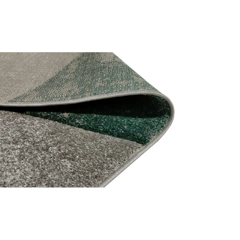 Dywan geometryczny szary beżowy i zielony