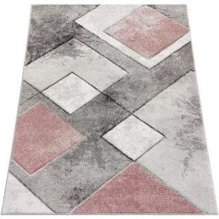 Dywan geometryczny szary i...