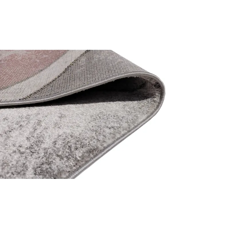 Dywan geometryczny szary i różowy