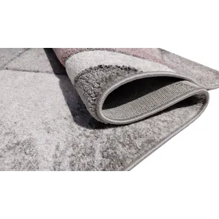 Dywan geometryczny szary i różowy