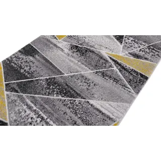 Dywan geometryczny szary i żółty