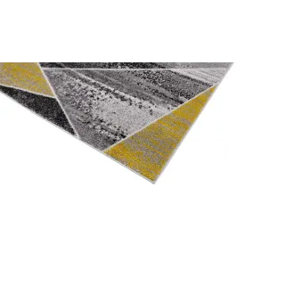 Dywan geometryczny szary i żółty