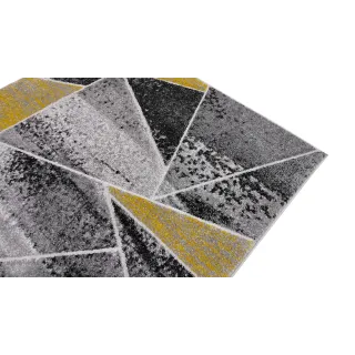 Dywan geometryczny szary i żółty