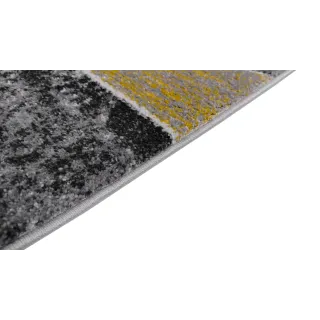 Dywan geometryczny szary i żółty