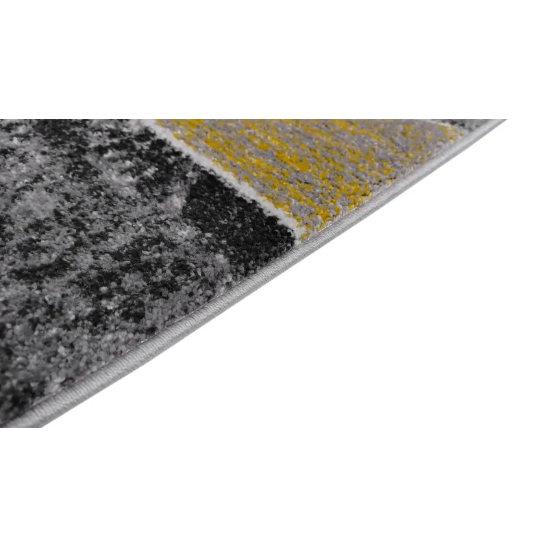 Dywan geometryczny szary i żółty