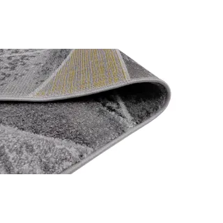 Dywan geometryczny szary i żółty