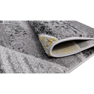 Dywan geometryczny szary i żółty