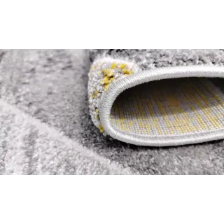 Dywan geometryczny szary i żółty