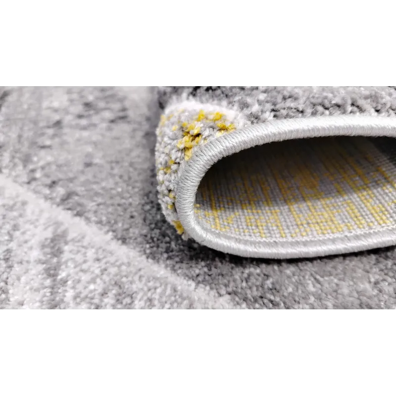 Dywan geometryczny szary i żółty