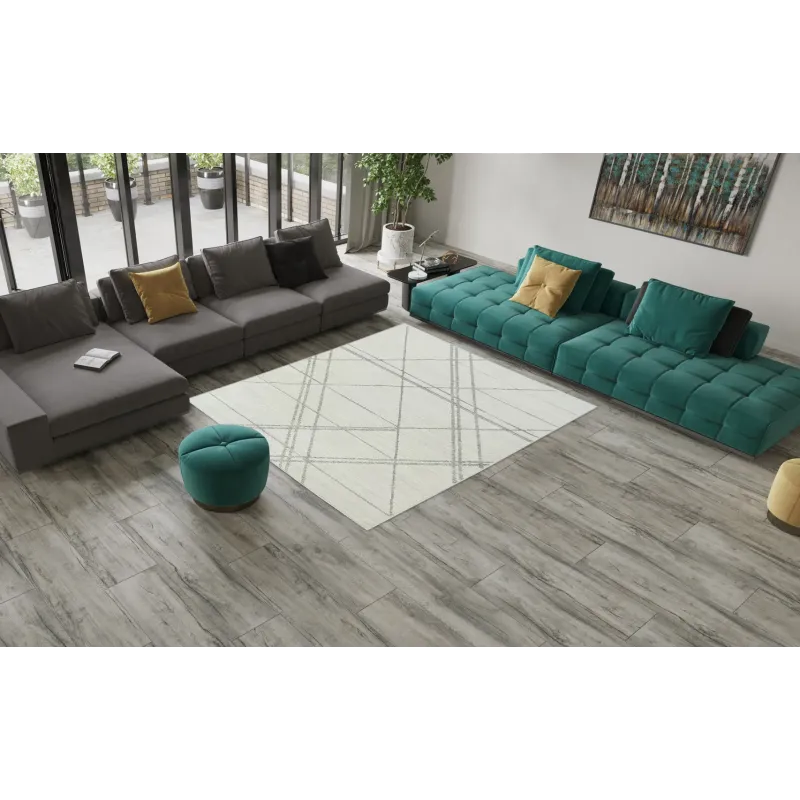 Dywan geometryczny kremowy kreski