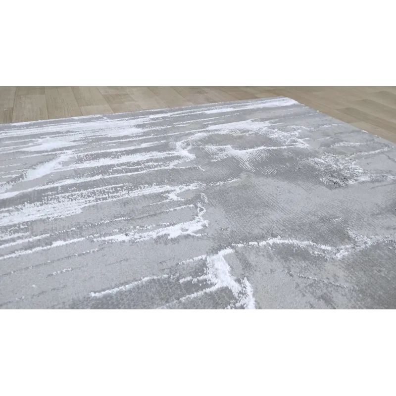 Dywan nowoczesny szary ze srebrem