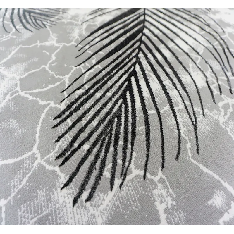 Dywan nowoczesny szary krem liście