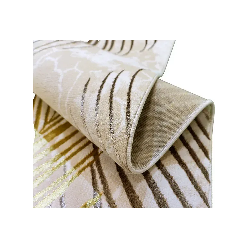 Dywan nowoczesny beżowy krem liście