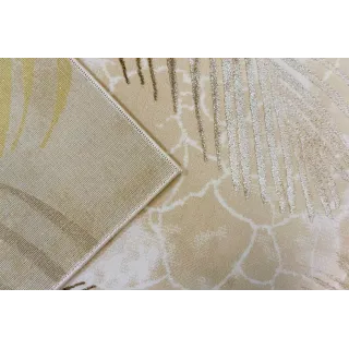 Dywan nowoczesny beżowy krem liście