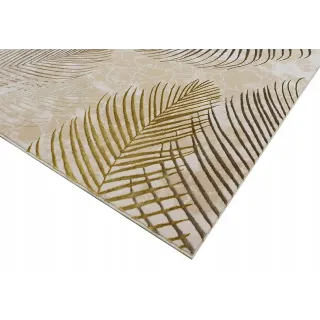 Dywan nowoczesny beżowy krem liście