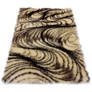 Dywan shaggy beż+brąz