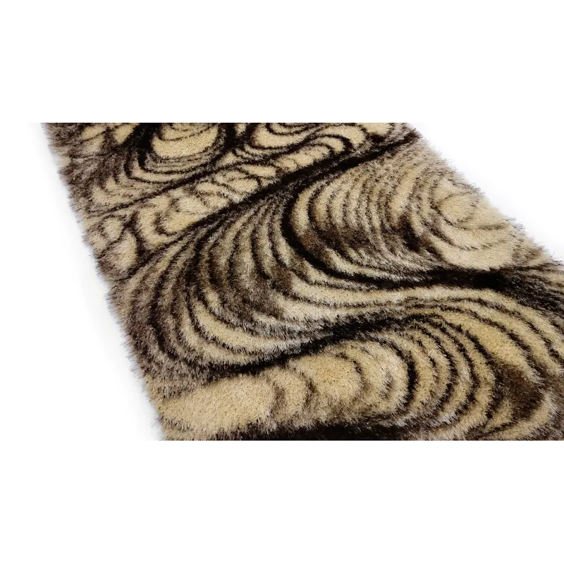 Dywan shaggy beż+brąz