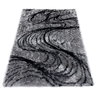 Dywan shaggy szary+czarny