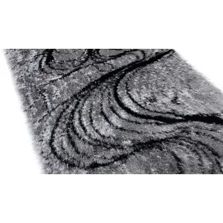 Dywan shaggy szary+czarny