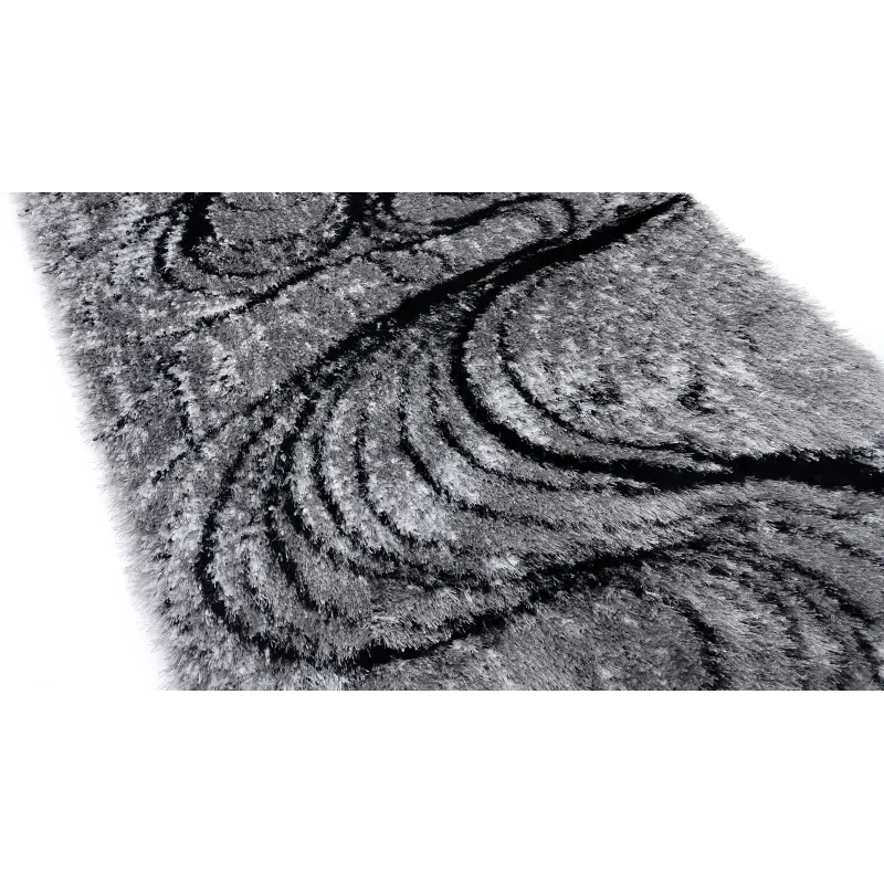 Dywan shaggy szary+czarny