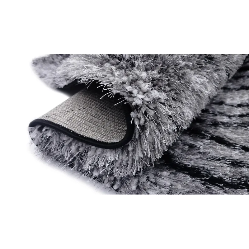 Dywan shaggy szary+czarny